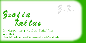 zsofia kallus business card